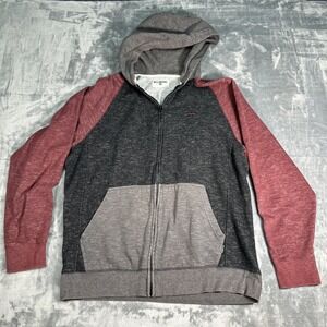Billabong Mens Full Zip Hoodie Hooded Sweatshirt Gray Red XXLTG
